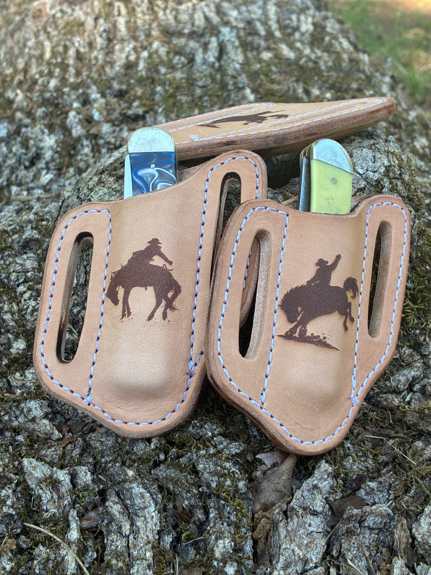 Case trapper knife sheath (Bronc rider)