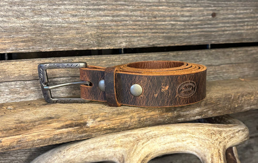 Antique brown Water buffalo belt 1.25"