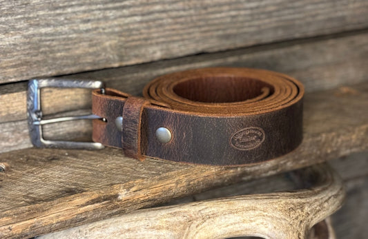 Antique Brown Water buffalo belt 1.5"